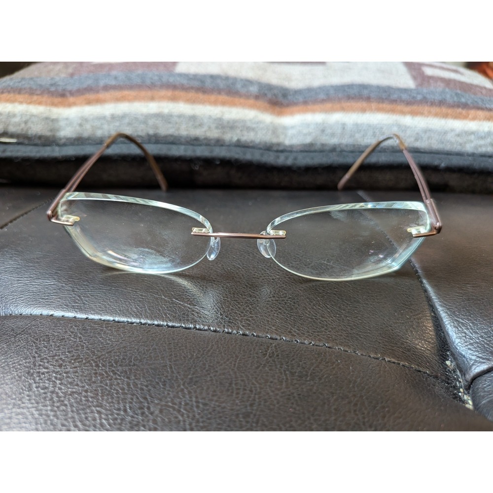TITAN Silhouette 7661 40 6058 Titanium Brown Rimless Eyeglasses Frames 19‎ 140